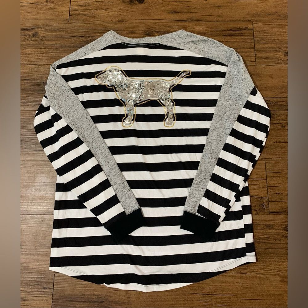 PINK VS STRIPE BLING DOG SHIRT / YOGA LEGGINGS OUTFIT SET L - Picture 8 of 12